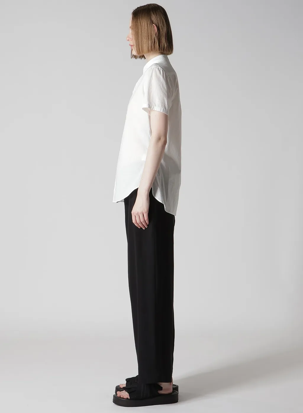 Cotton Lawn Round Collar Shirt