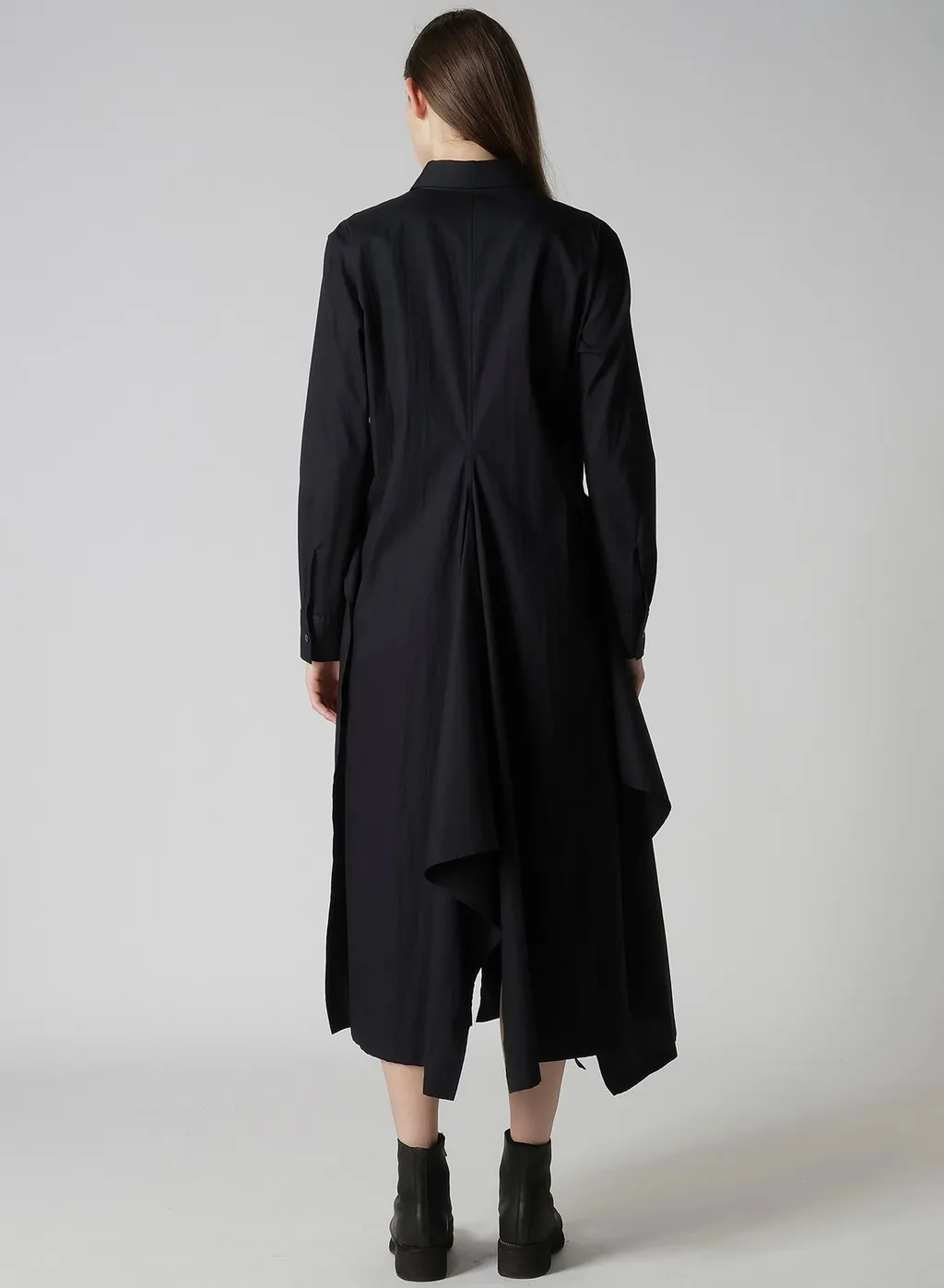 Cotton Broad Draped Shirt Dress