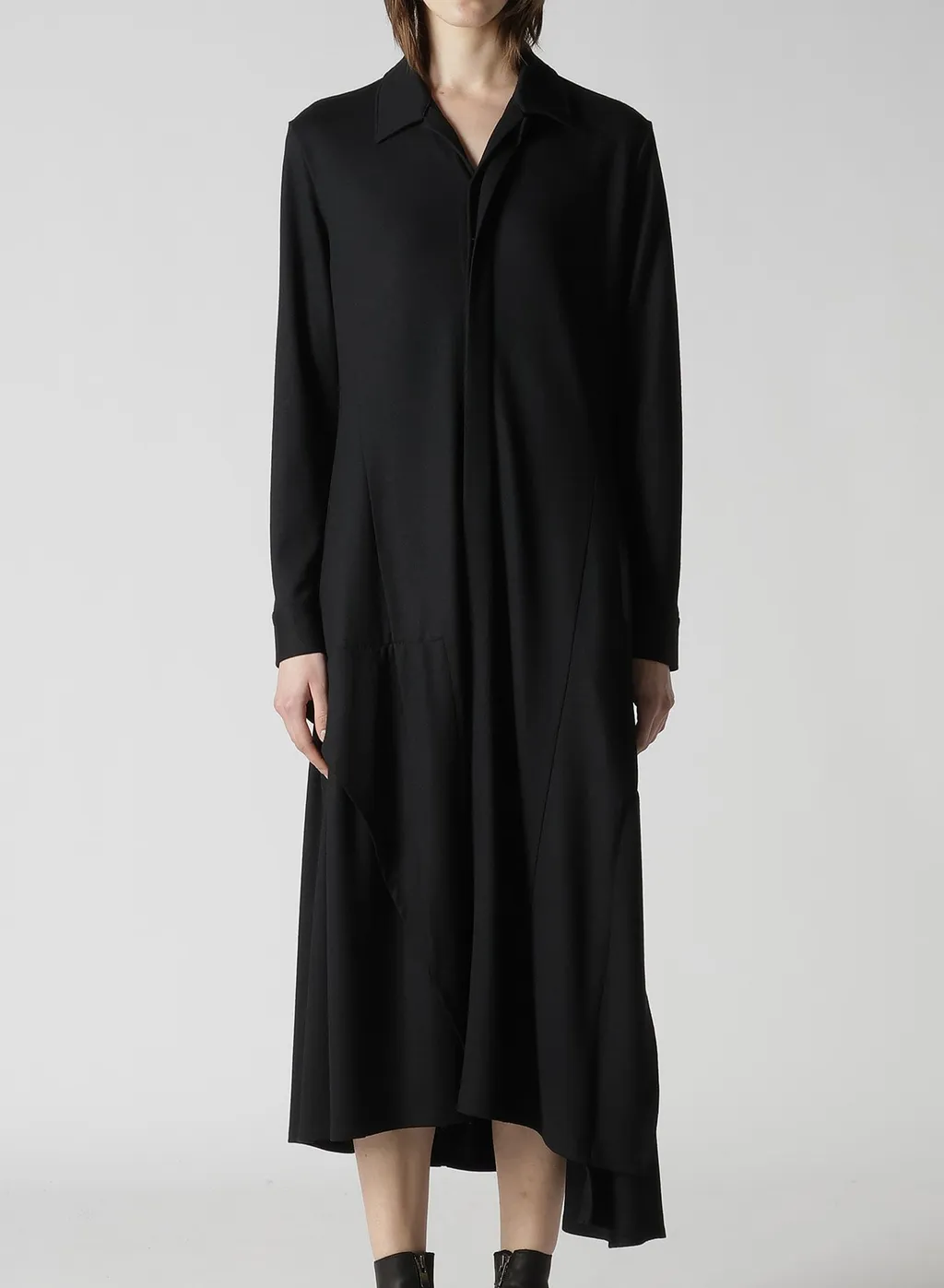 Washable Wool O Collar Shirt Dress