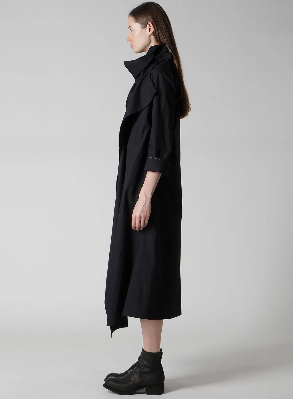 Cotton Broad Draped Neck Dress