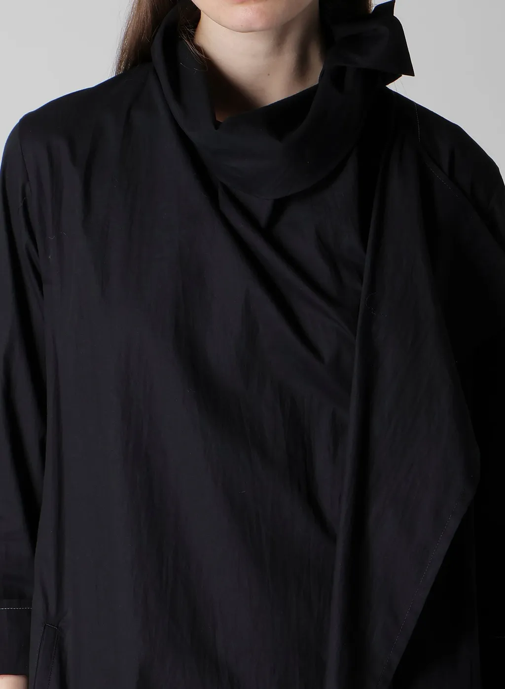 Cotton Broad Draped Neck Dress