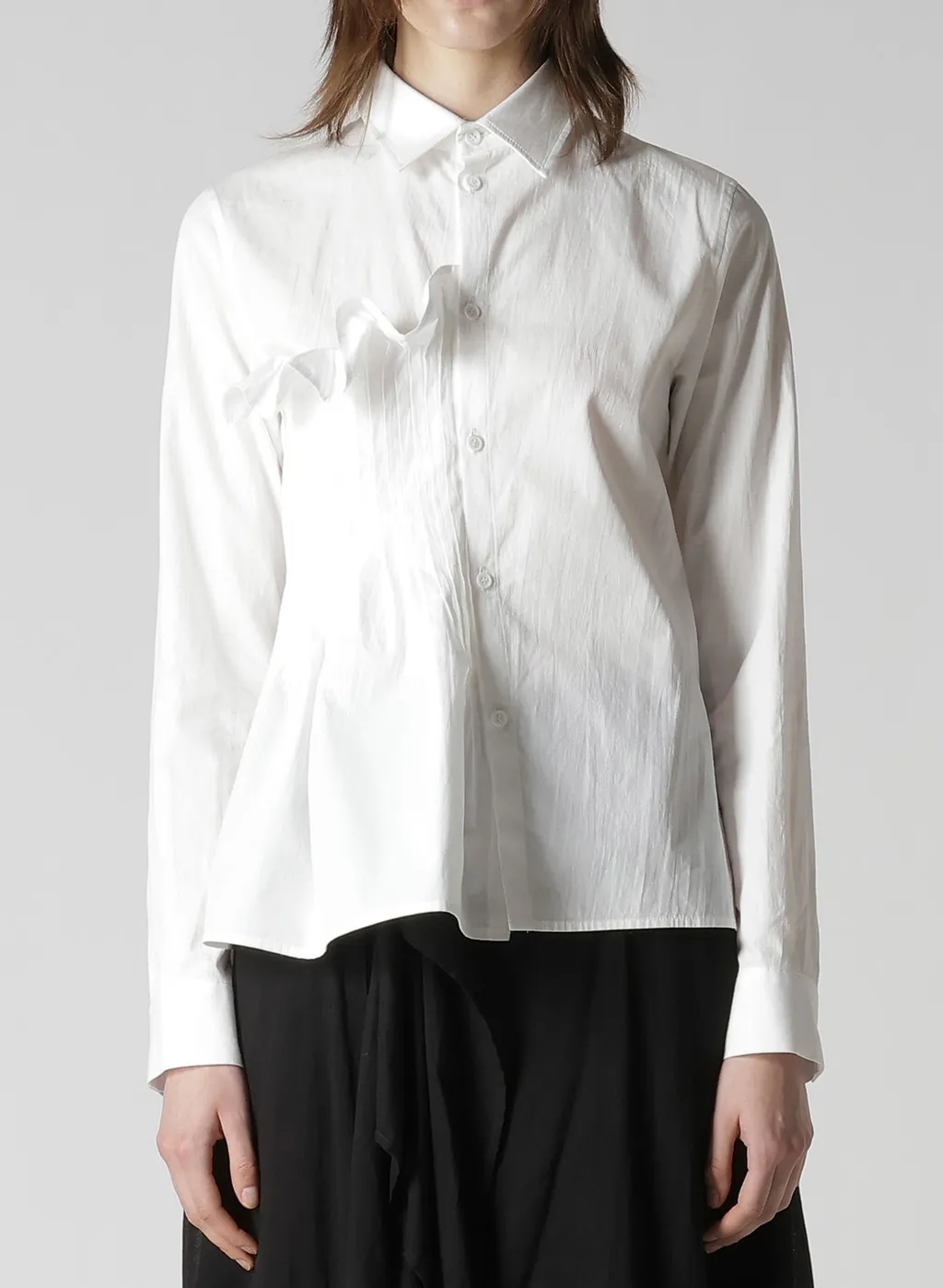 Cotton Broad R Front Pintuck Blouse