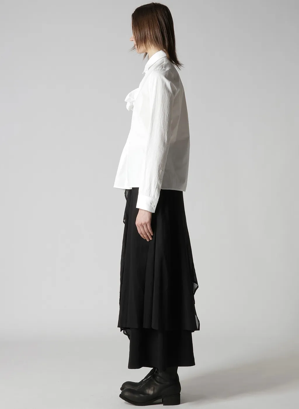 Cotton Broad R Front Pintuck Blouse