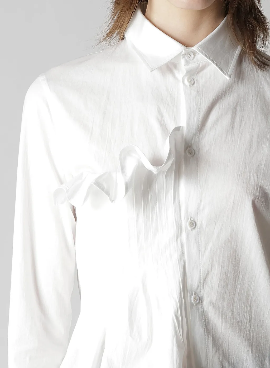 Cotton Broad R Front Pintuck Blouse