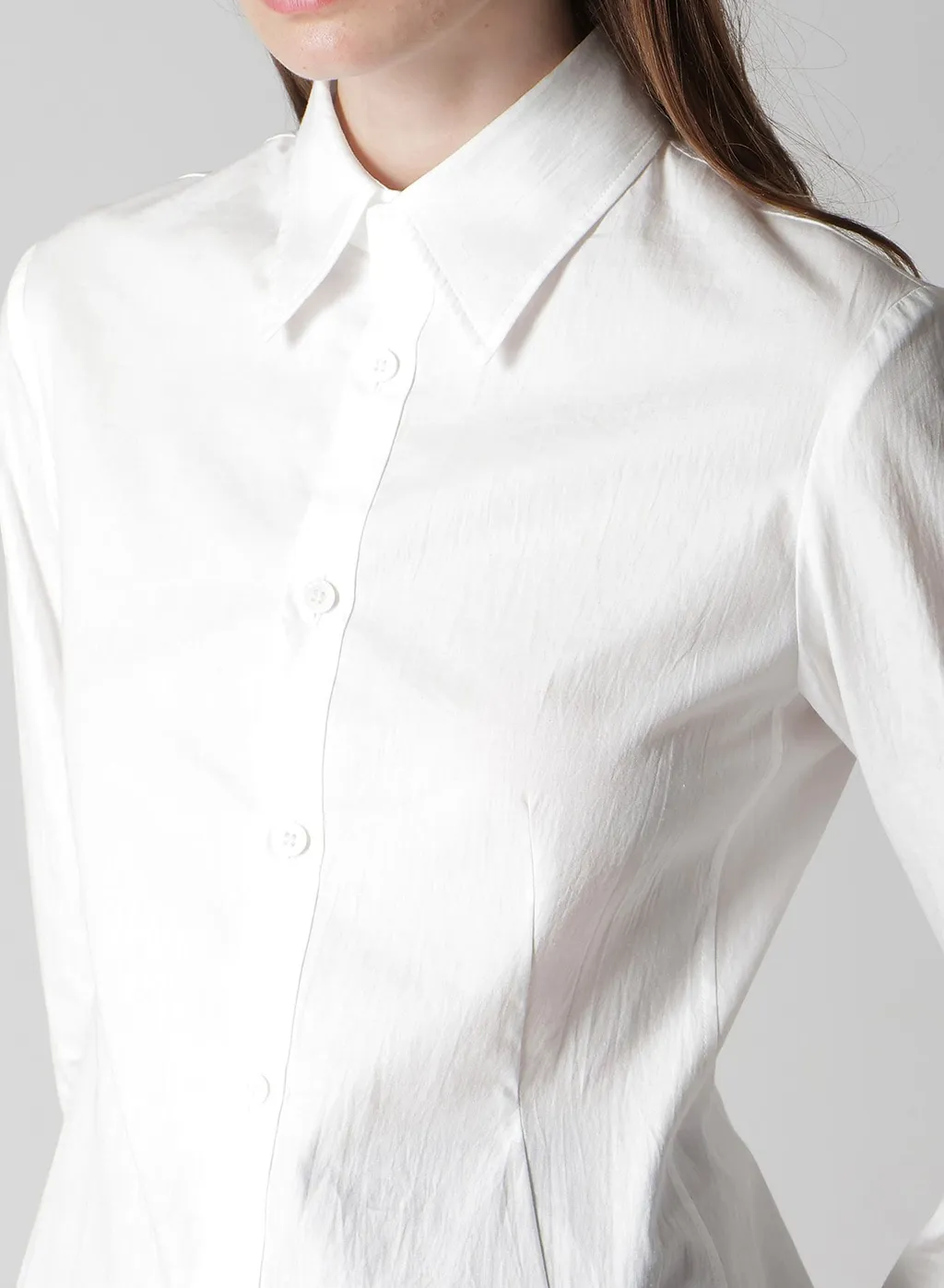 Cotton Broad L Draped Blouse