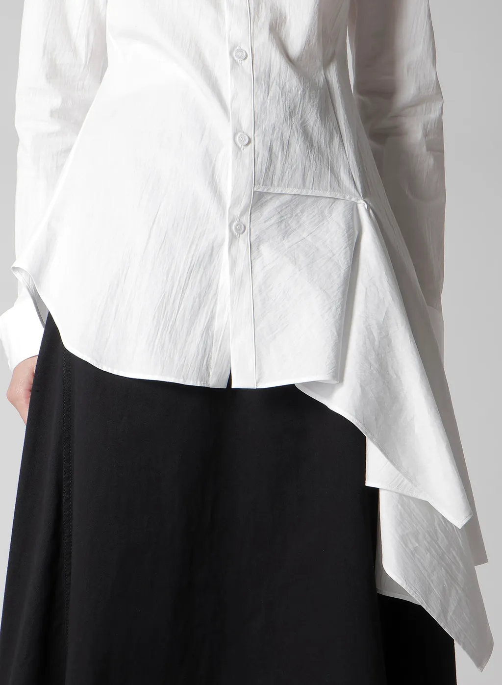 Cotton Broad L Draped Blouse