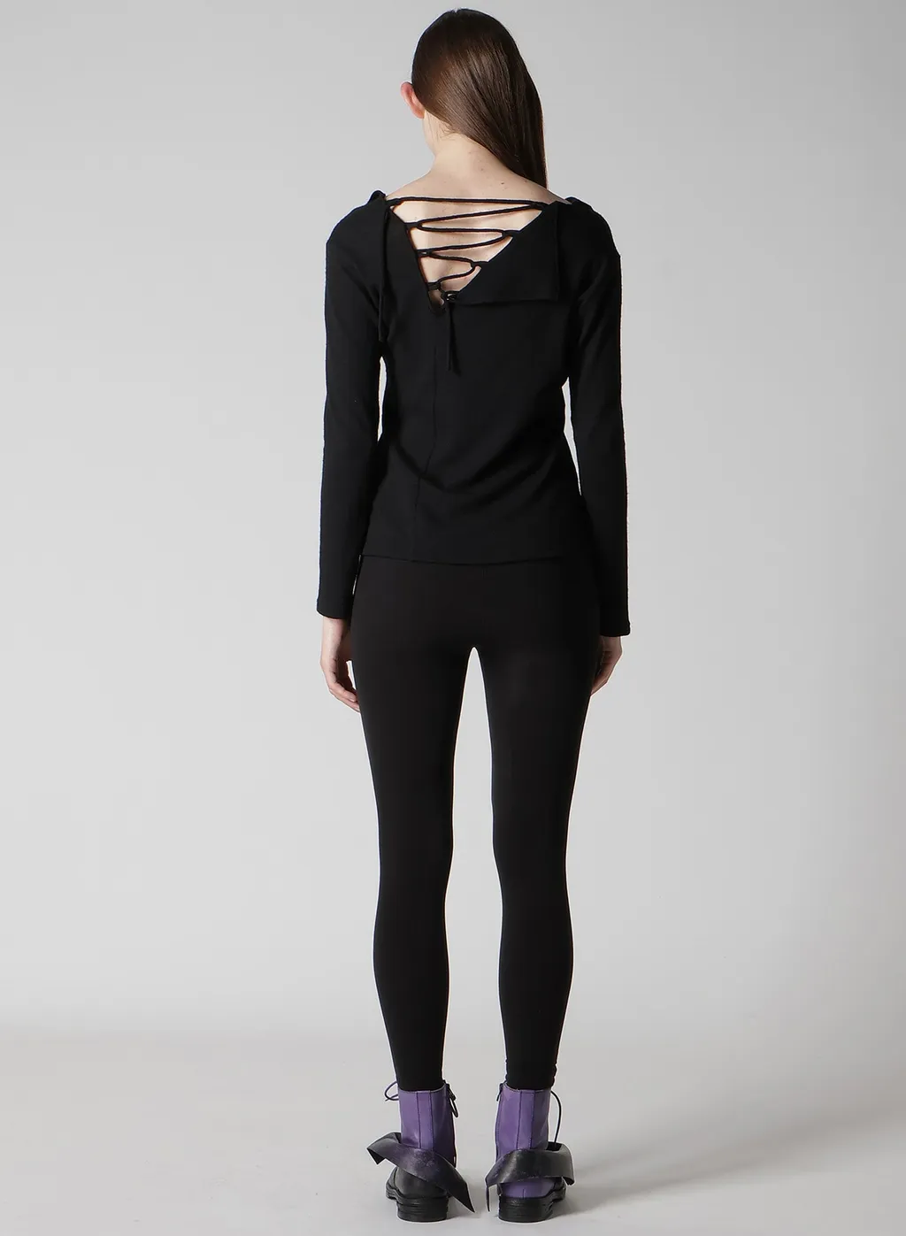 Airy Spun Light Milled Backside Lace Up T-Shirt