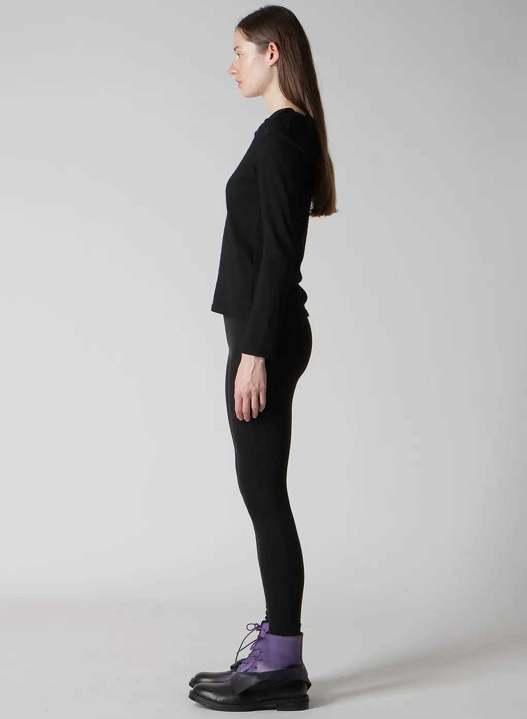 Airy Spun Light Milled Backside Lace Up T-Shirt
