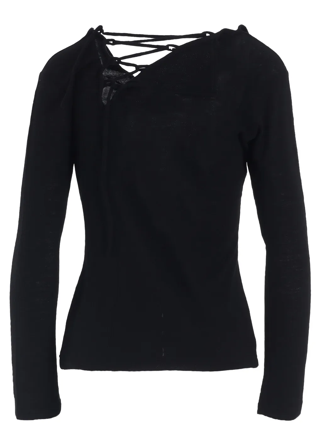 Airy Spun Light Milled Backside Lace Up T-Shirt
