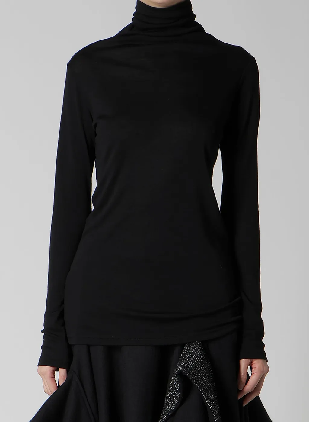 Wool Chiffon Highneck Long T B