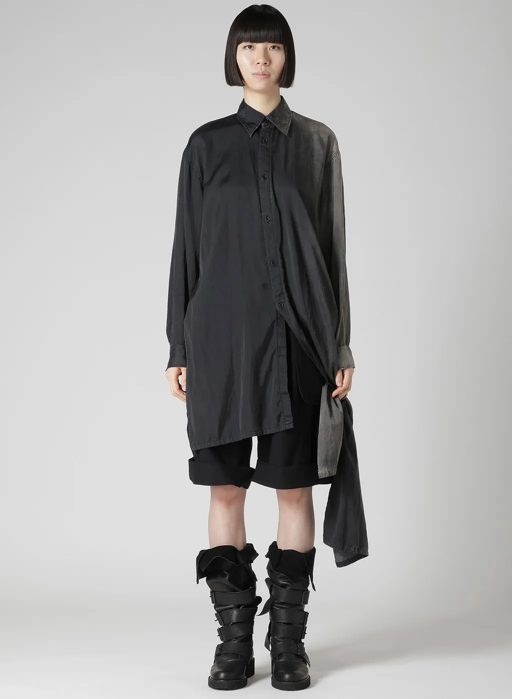 Cu/C Bleached Satin Knot Detail Blouse