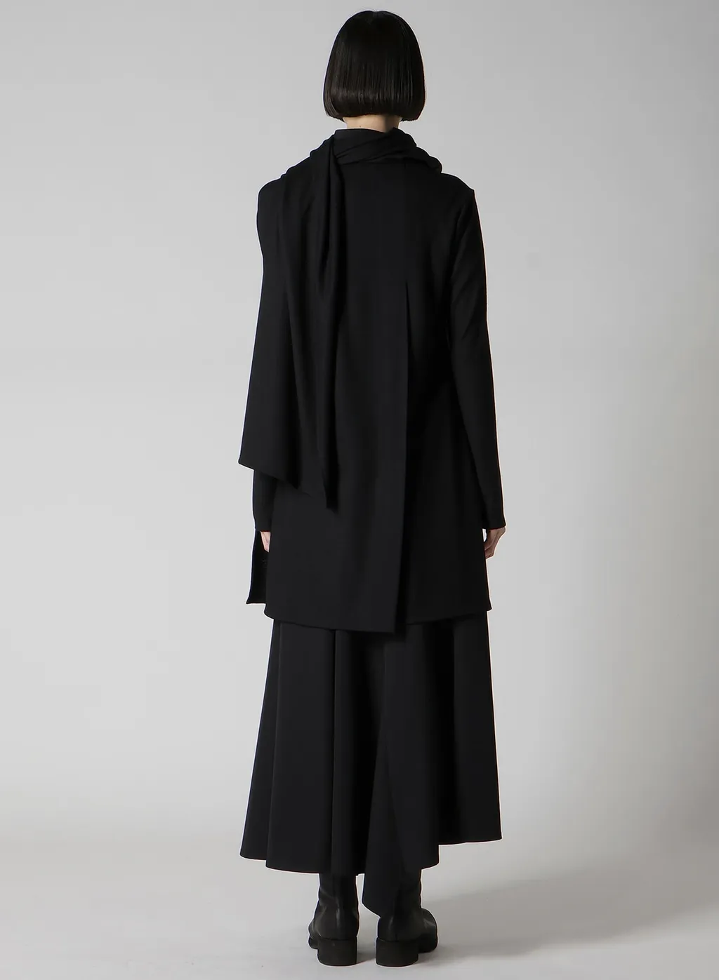 Washable Wool Stole Detail Long Blouse