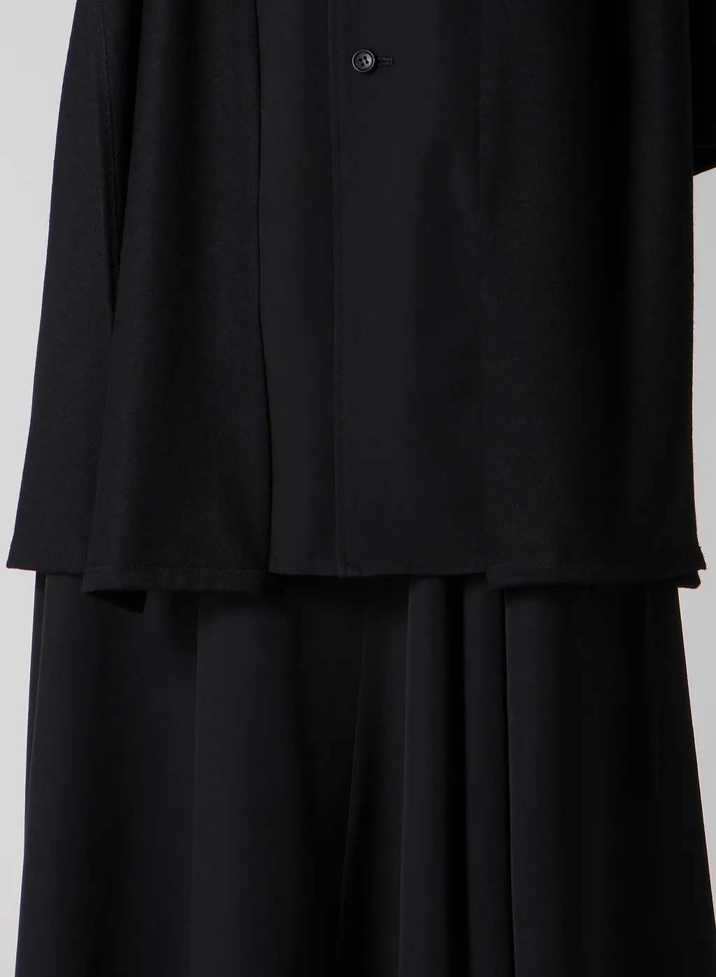 Washable Wool Stole Detail Long Blouse