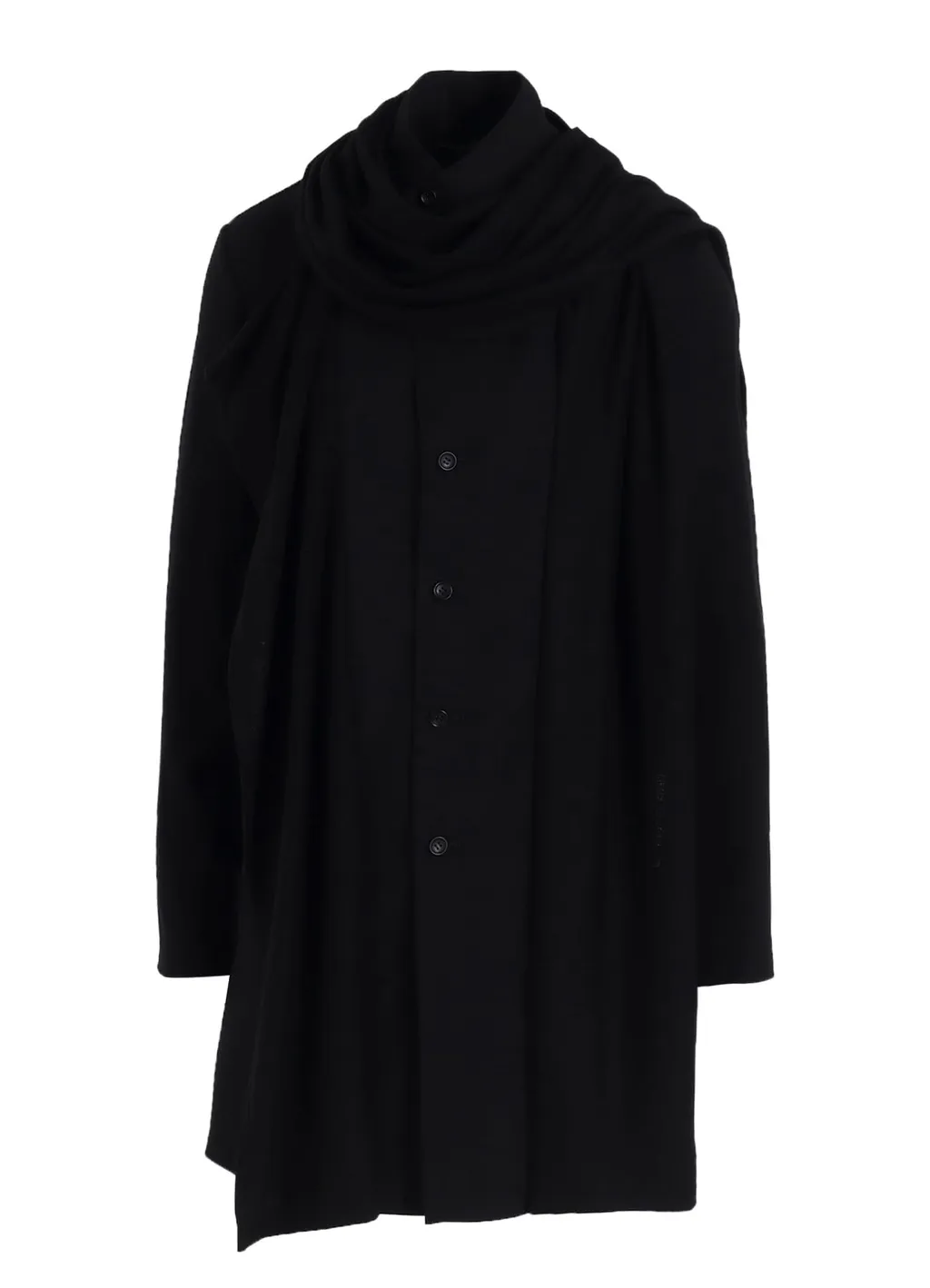 Washable Wool Stole Detail Long Blouse