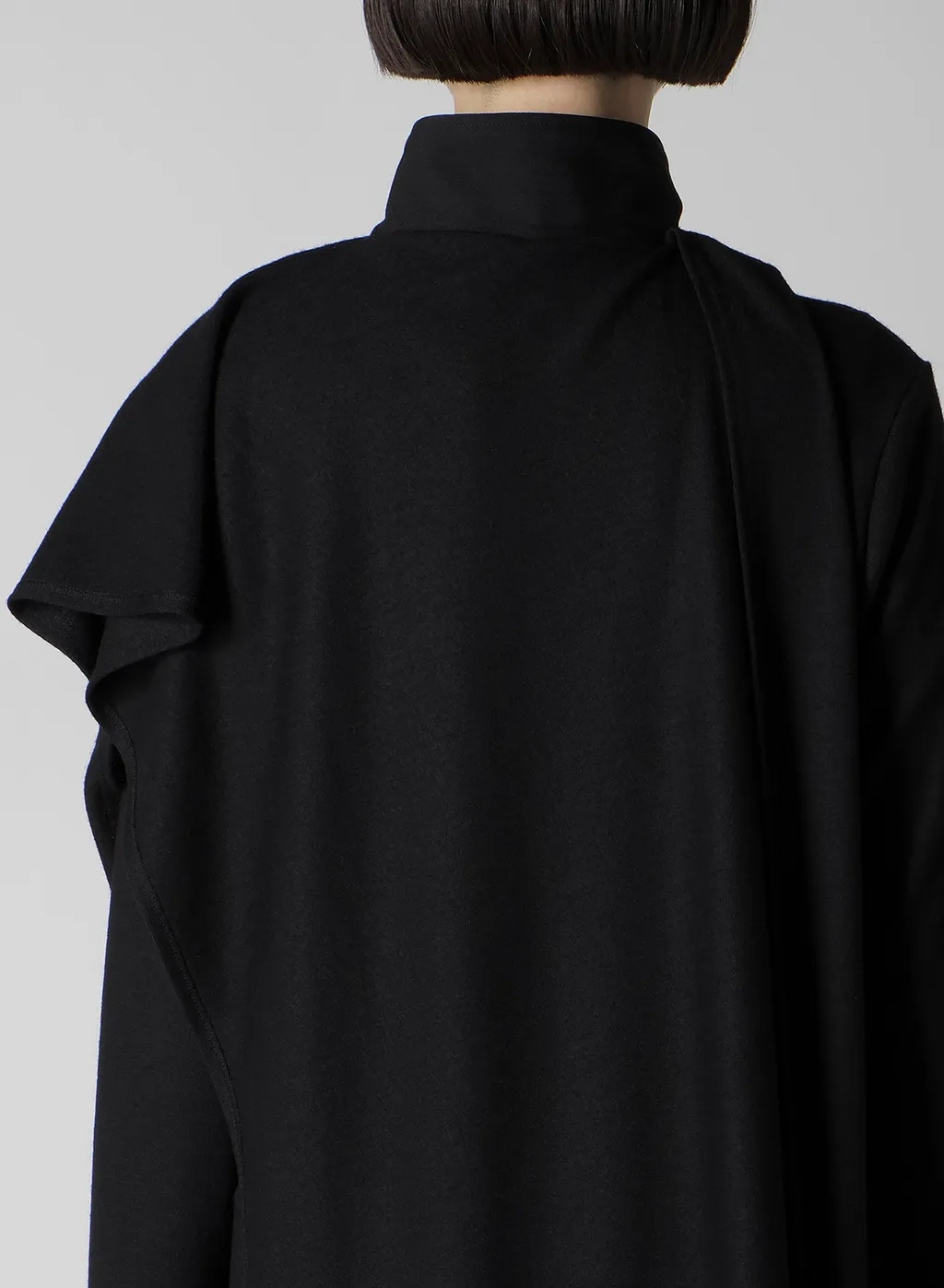 Washable Wool Stole Detail Long Blouse