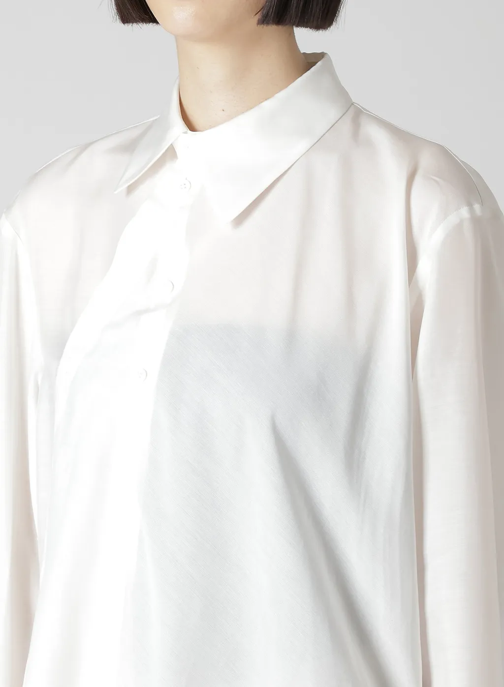 Cu/Mo Kersey Unbalance Draped Blouse