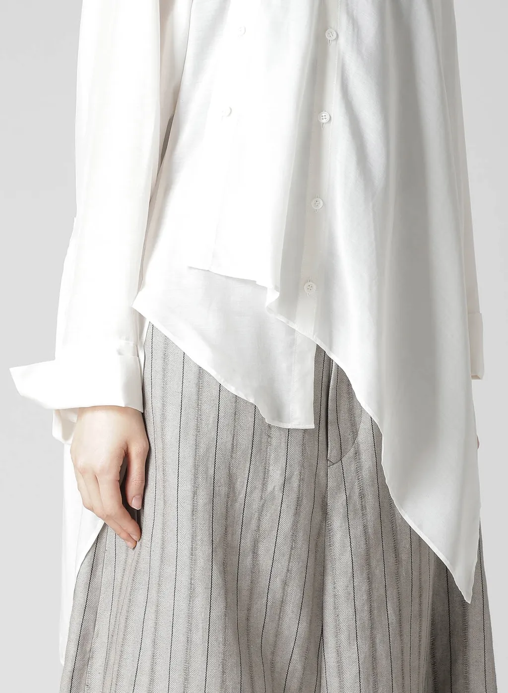 Cu/Mo Kersey Unbalance Draped Blouse