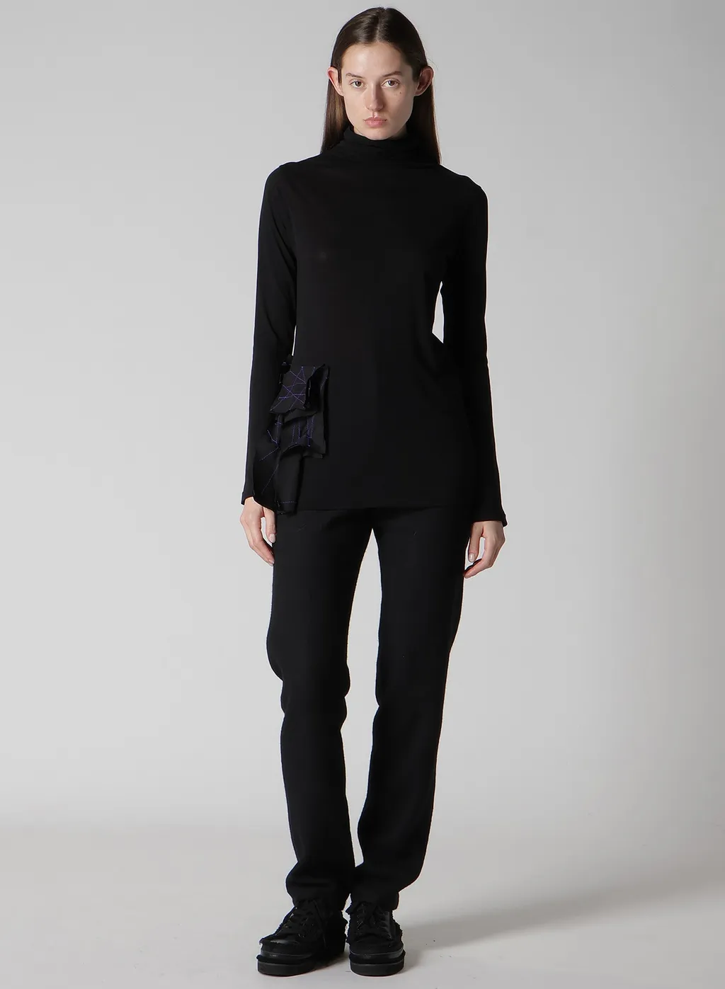 Cotton Single Jersey Highneck Long T C