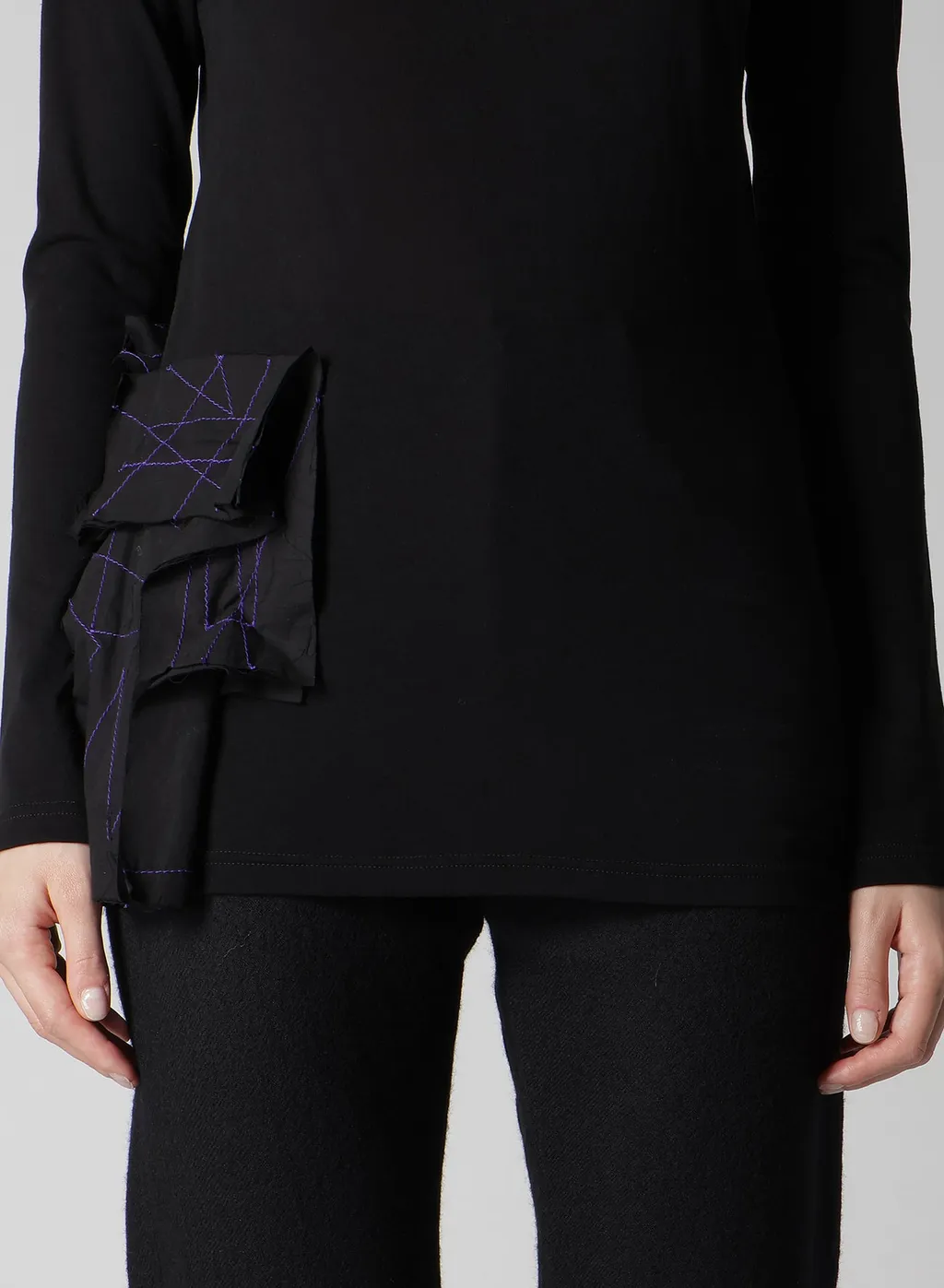 Cotton Single Jersey Highneck Long T C