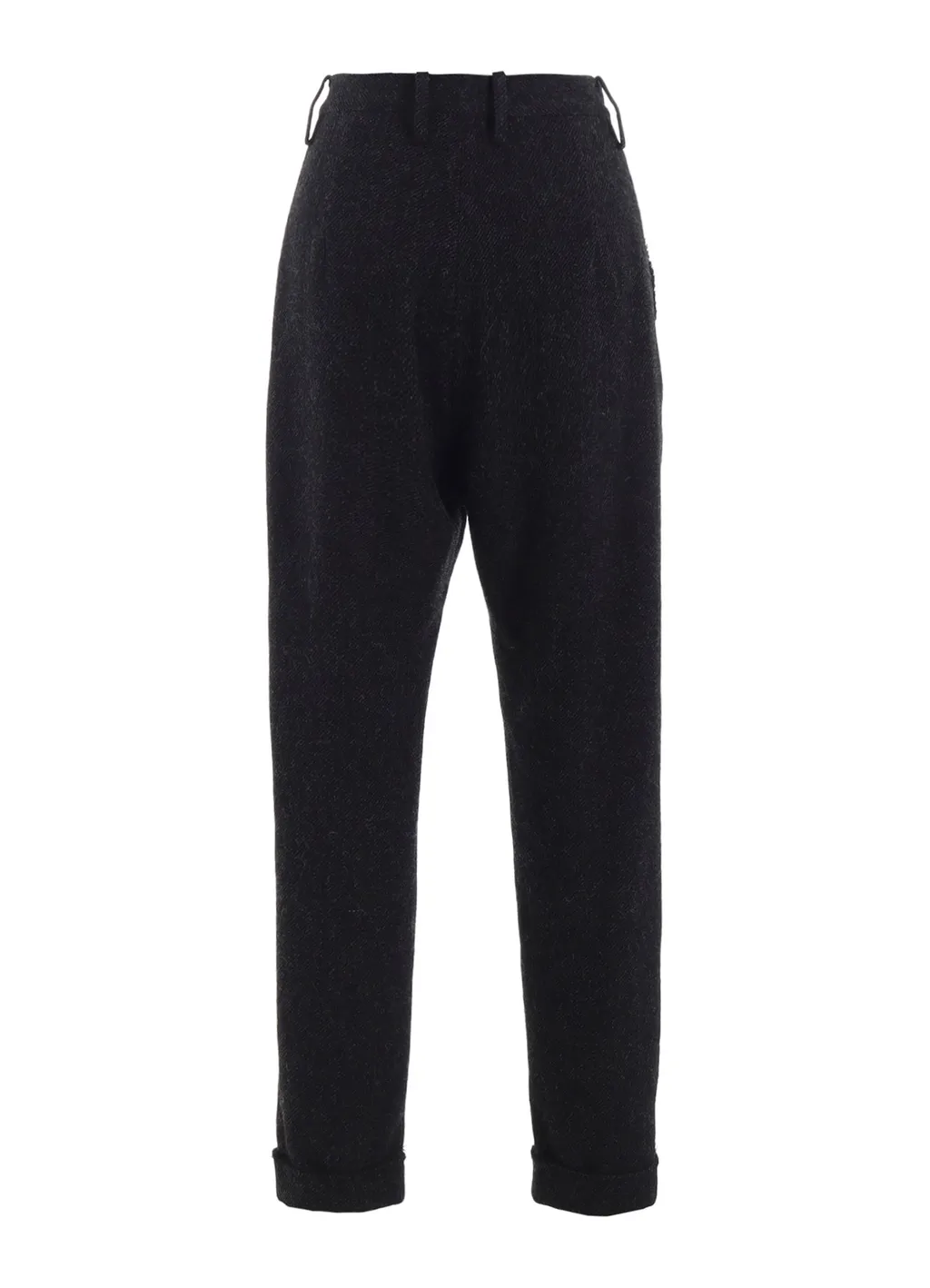 Tweed Cloth Cuffed Hem Pants