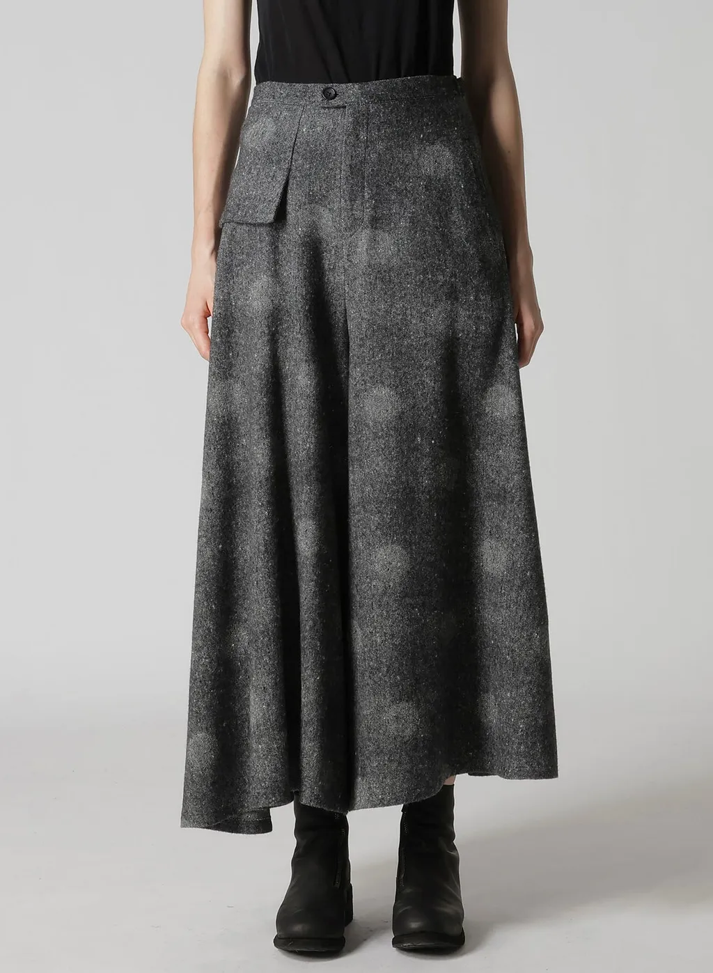 Wool Shadow Dot Flare Pants