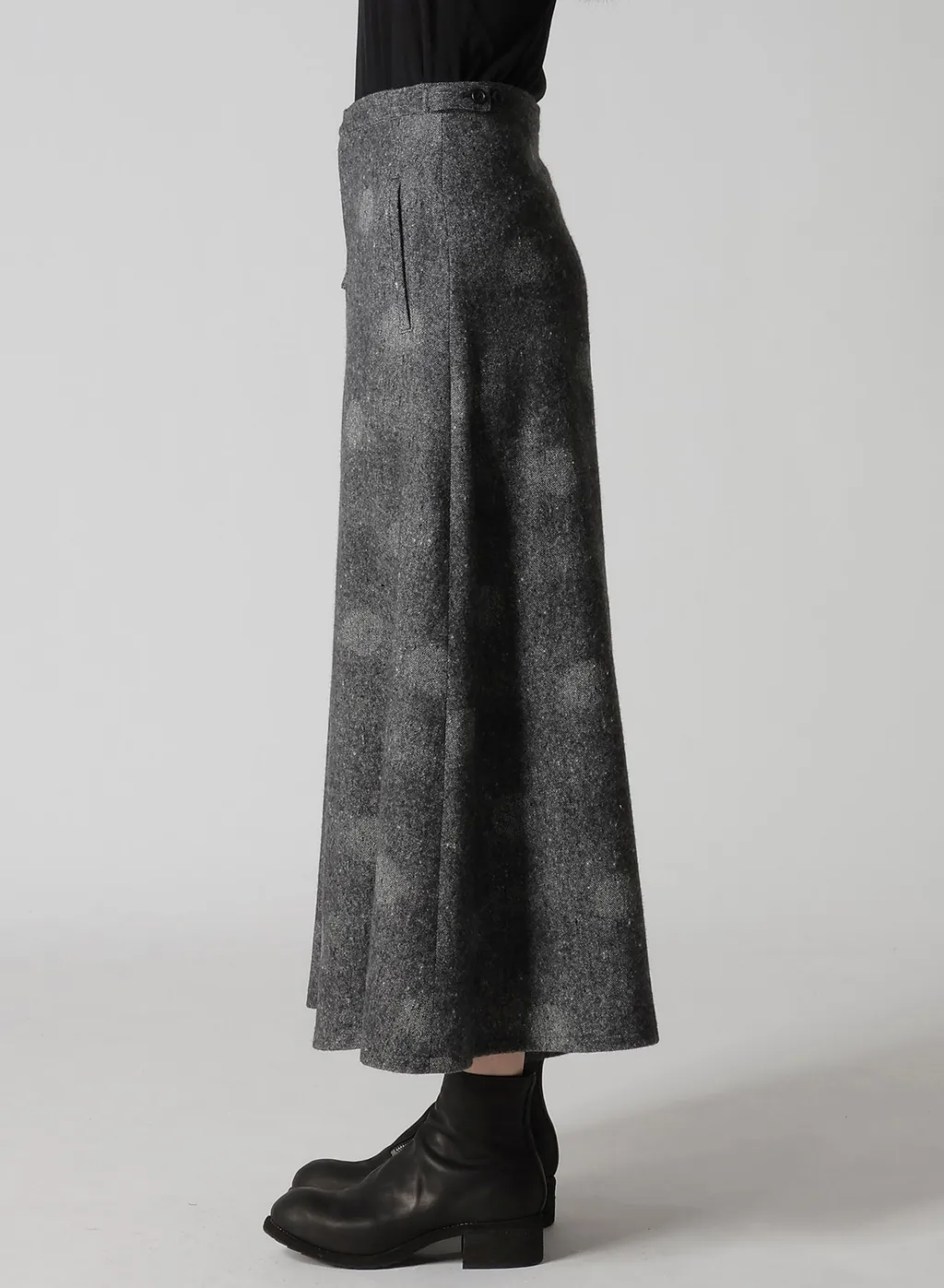 Wool Shadow Dot Flare Pants