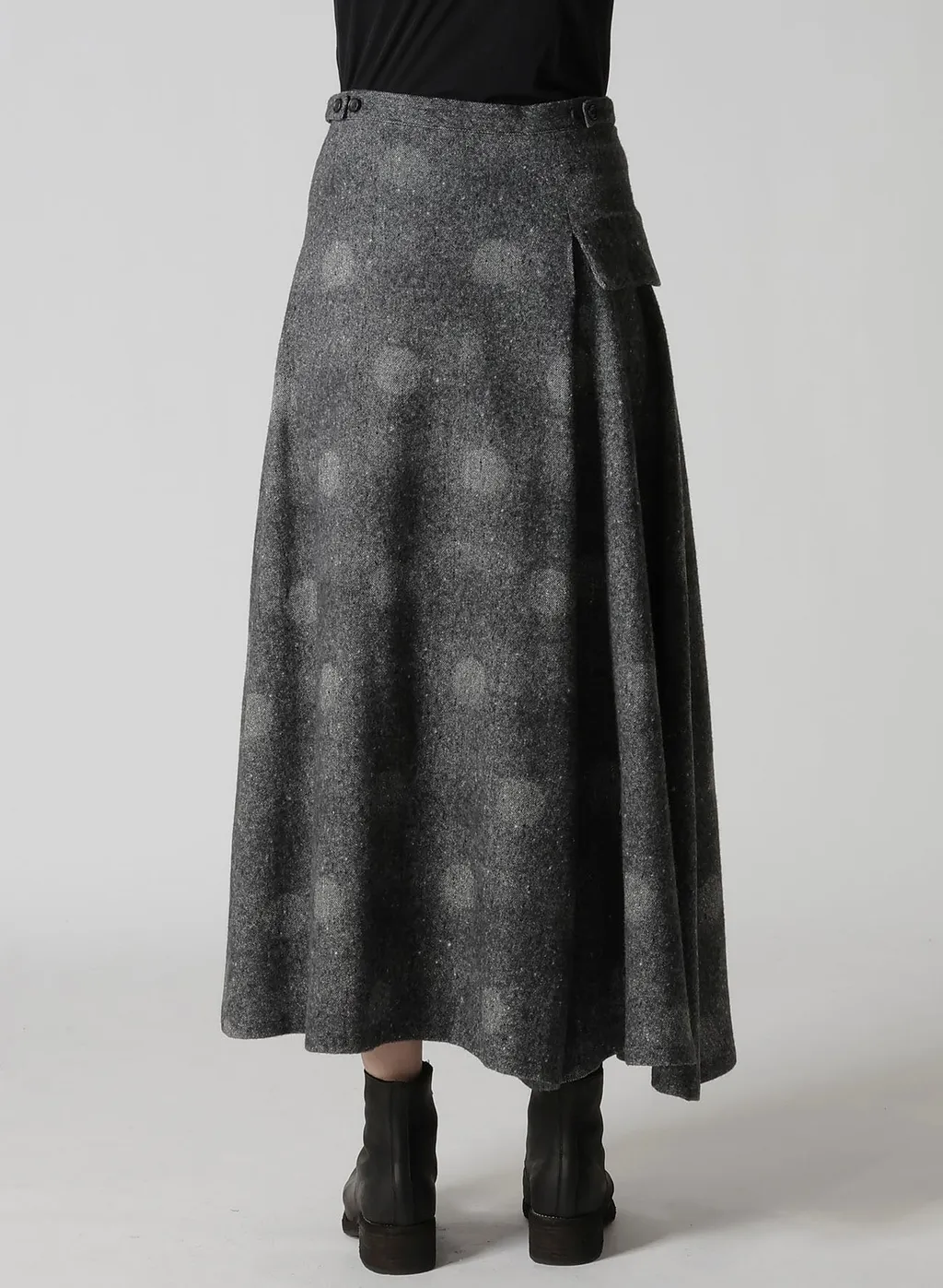 Wool Shadow Dot Flare Pants