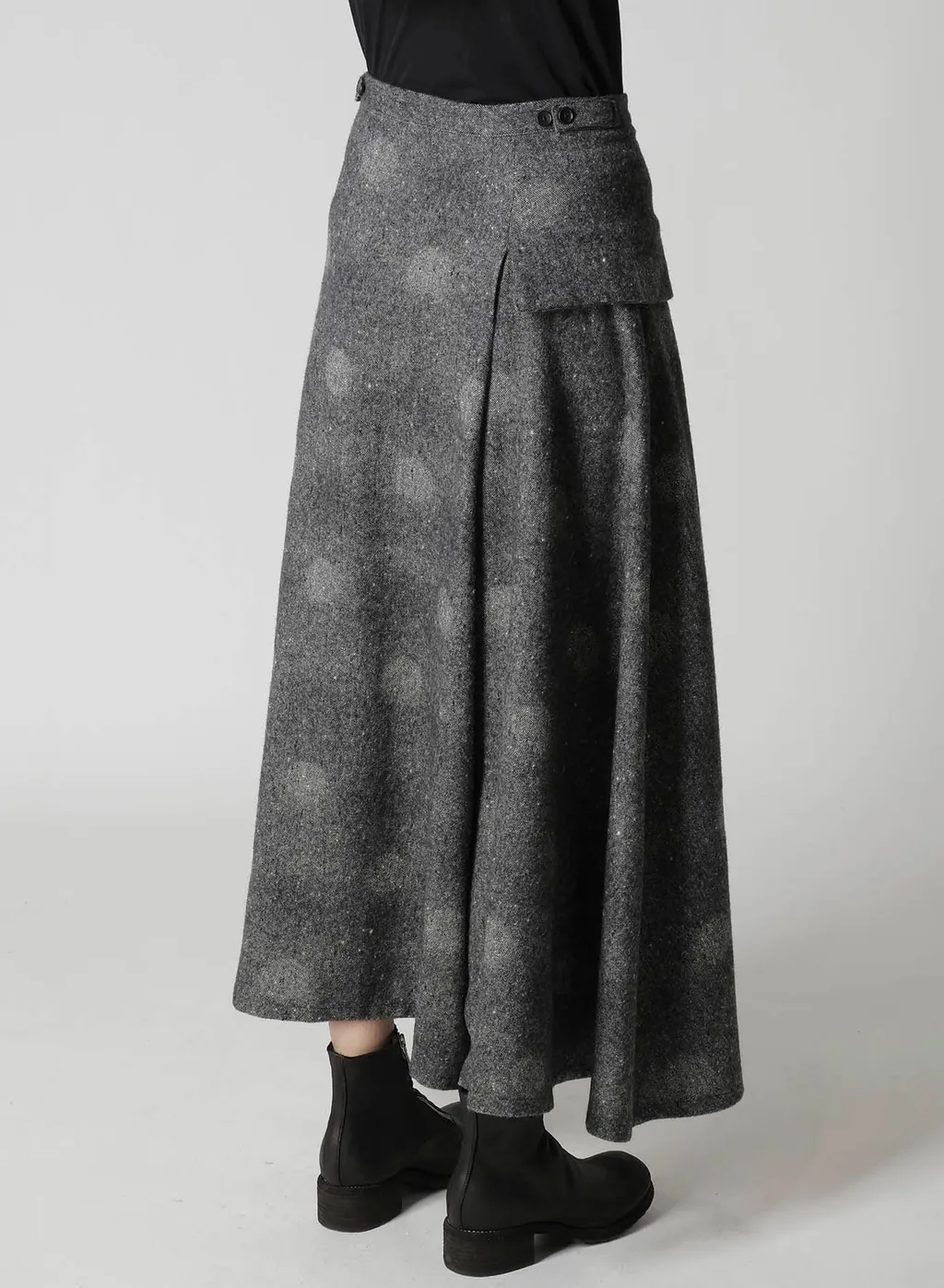 Wool Shadow Dot Flare Pants