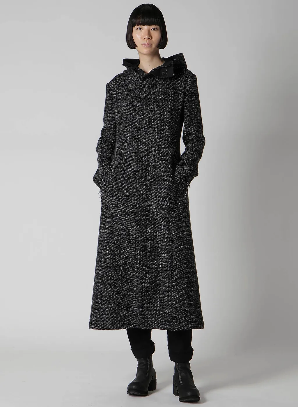 Shrinked Wool Serge Cuffed Hem Pants