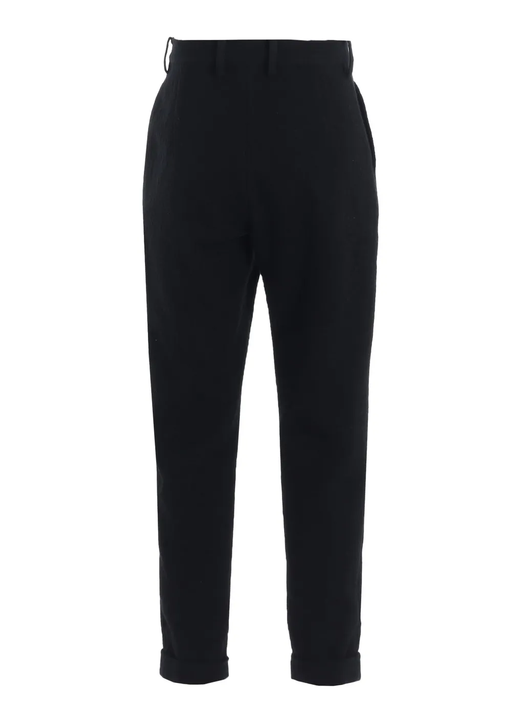 Shrinked Wool Serge Cuffed Hem Pants