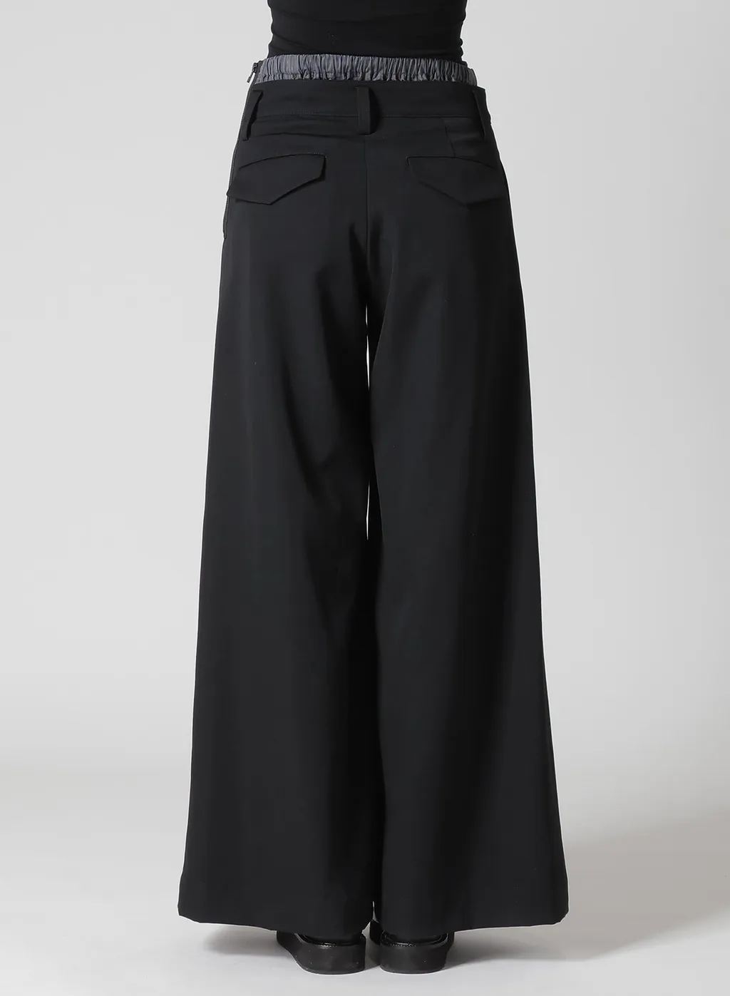 Gabardine Layered-Like Wide Pants