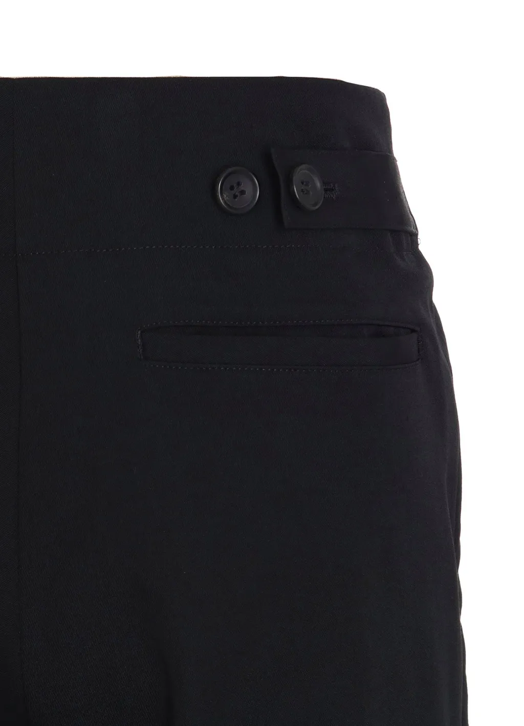 Wool Gabardine Vent Wide Pants
