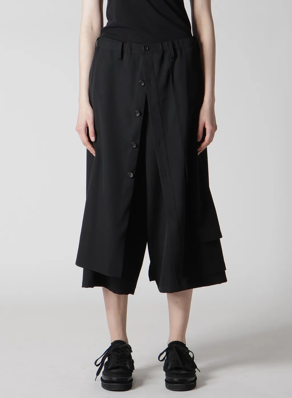 Gabardine F Button Wrap Pants