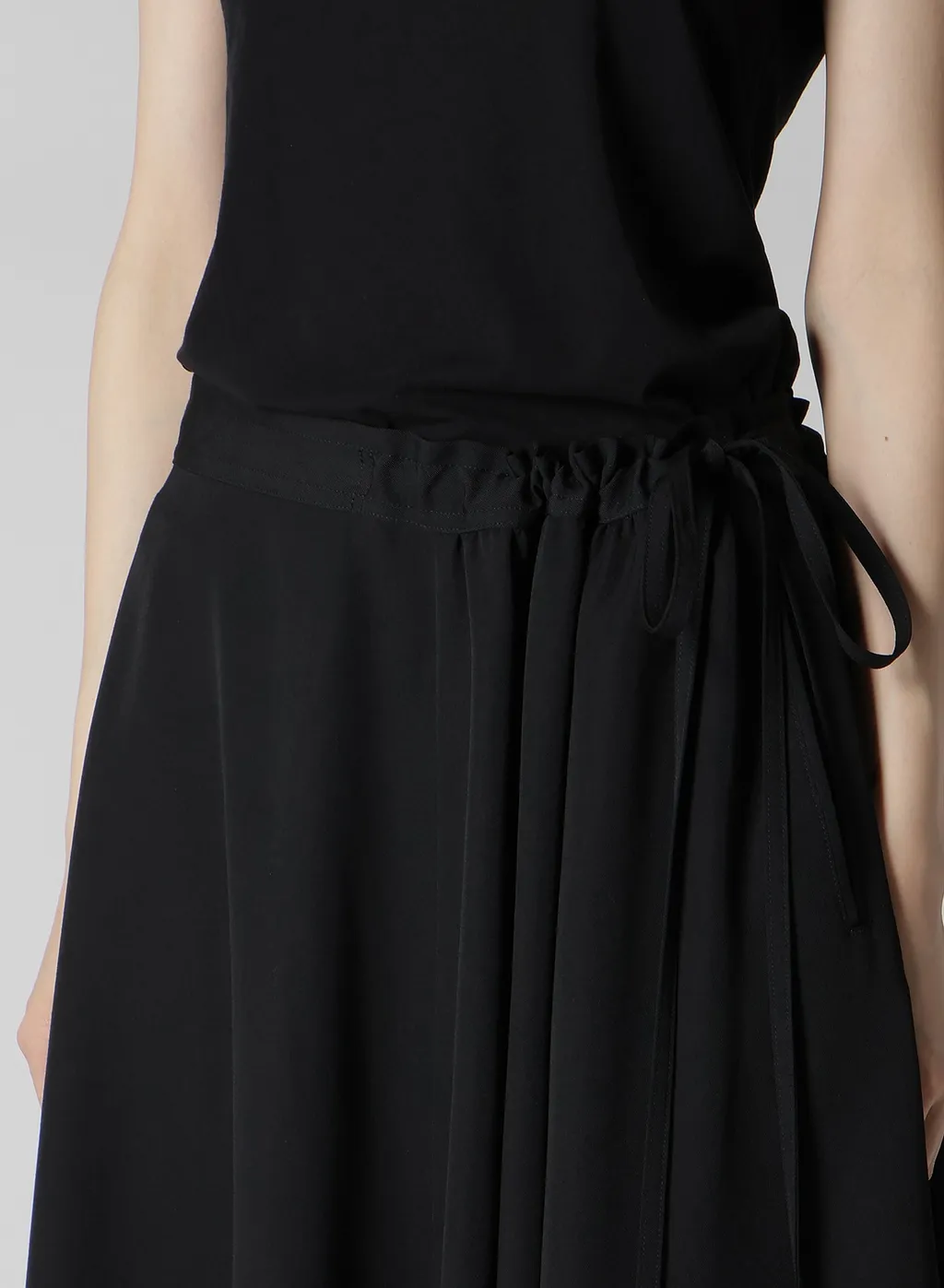 Gabardine L Gathered Flare Skirt