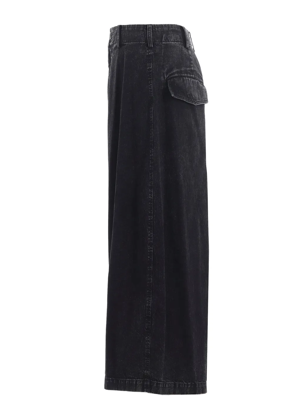 Permanganate Bleached Denim Backside Flared Wide Pants