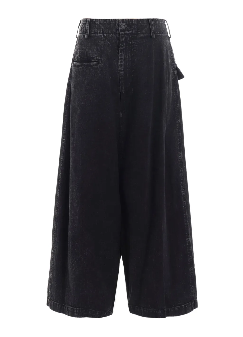 Permanganate Bleached Denim Backside Flared Wide Pants