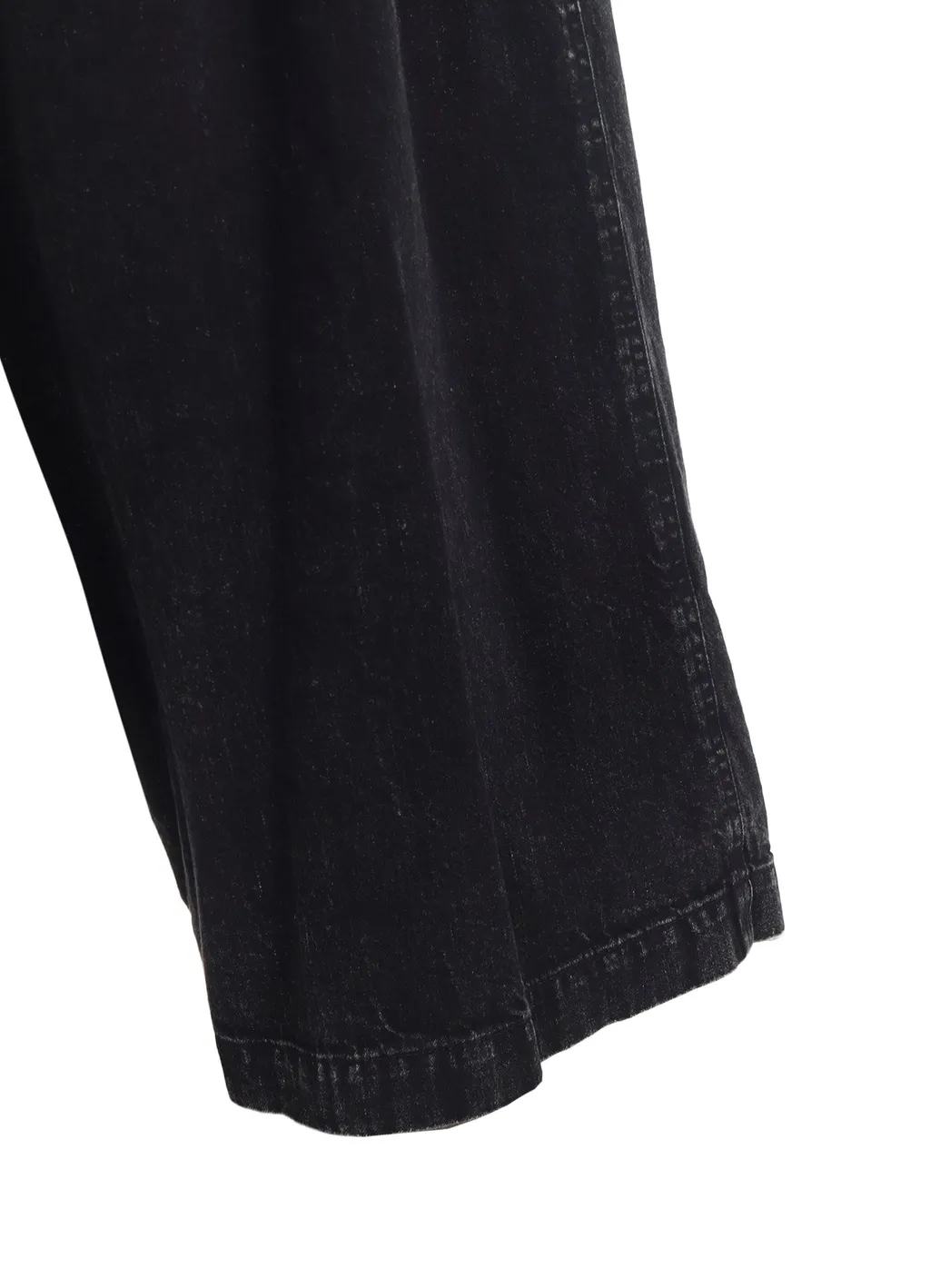 Permanganate Bleached Denim Backside Flared Wide Pants