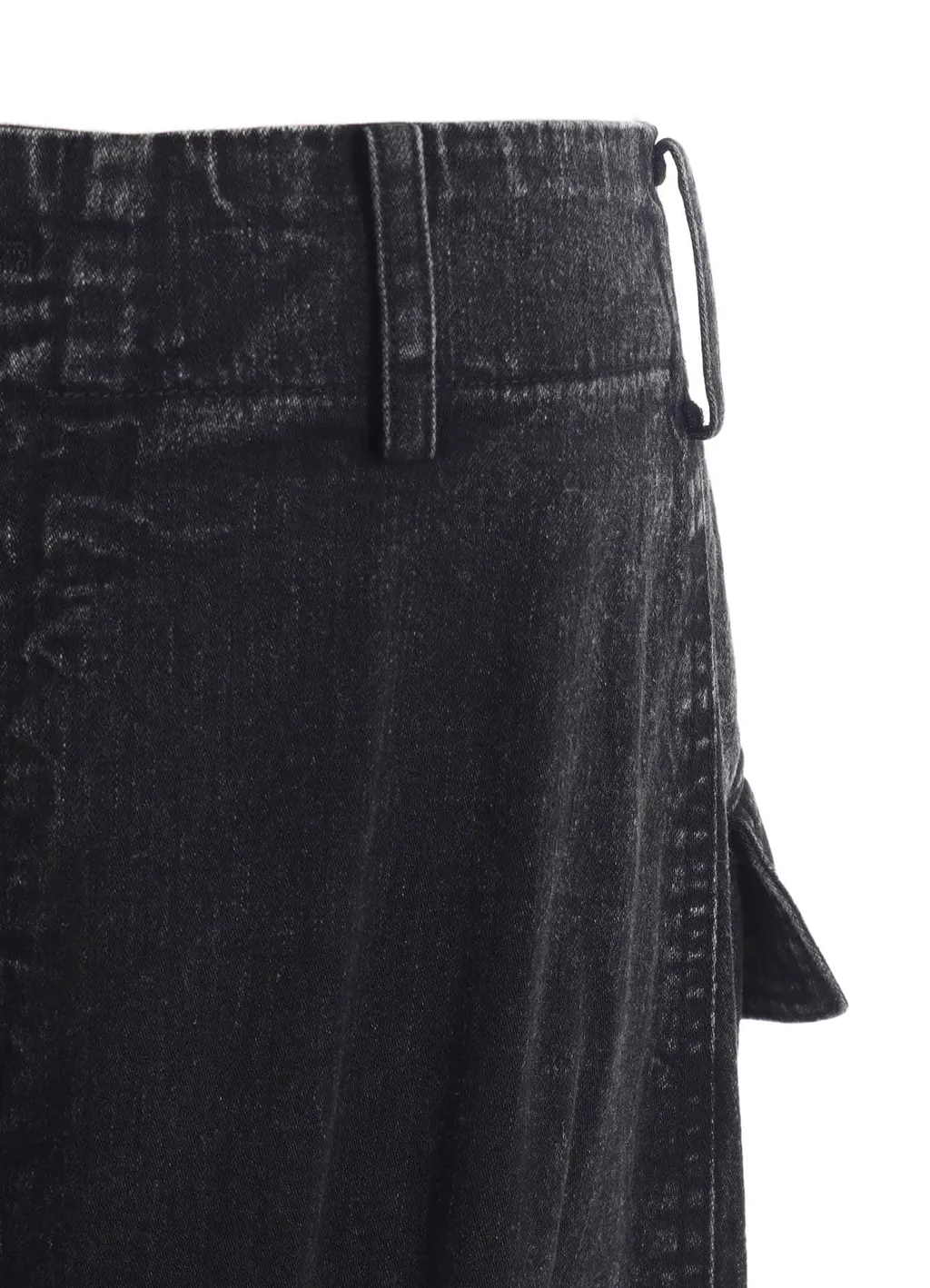 Permanganate Bleached Denim Backside Flared Wide Pants