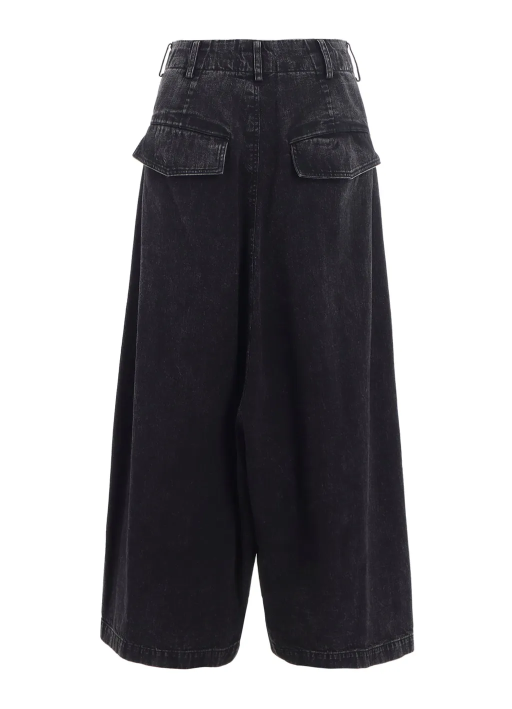 Permanganate Bleached Denim Backside Flared Wide Pants