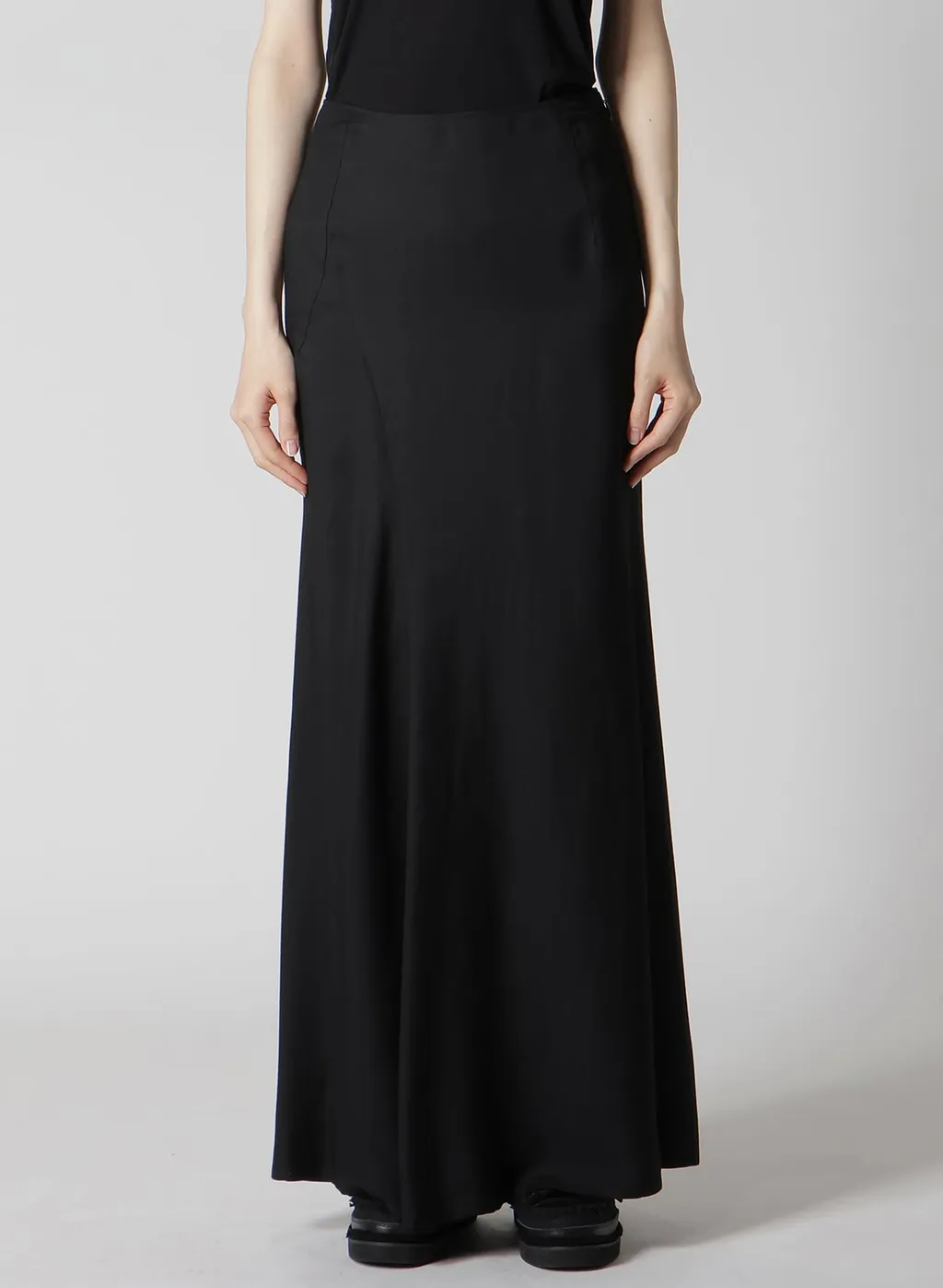 Viscose Twill Diagonal Cutting Long Skirt