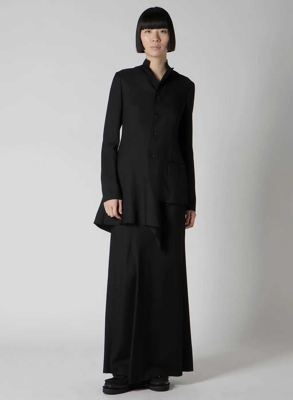 Viscose Twill Diagonal Cutting Long Skirt