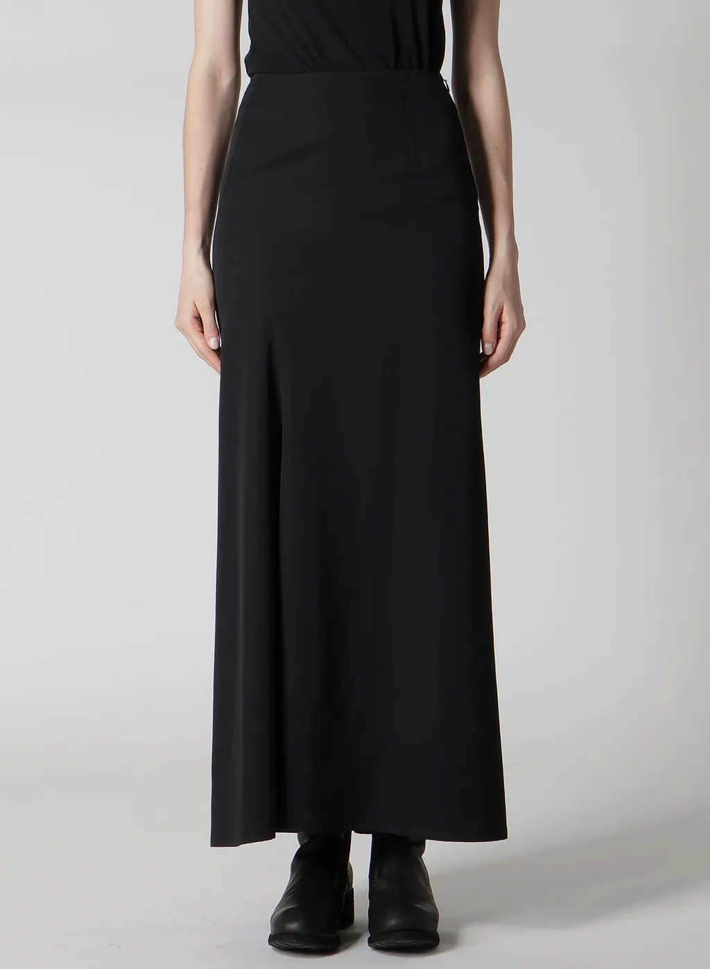 Wool Gabardine Diagonal Cutting Long Skirt