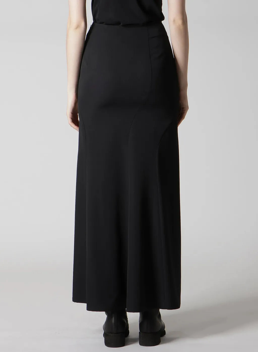 Wool Gabardine Diagonal Cutting Long Skirt