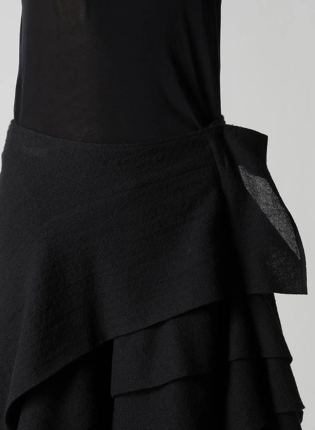 Wool Gauze Tucked Stitch D Skirt