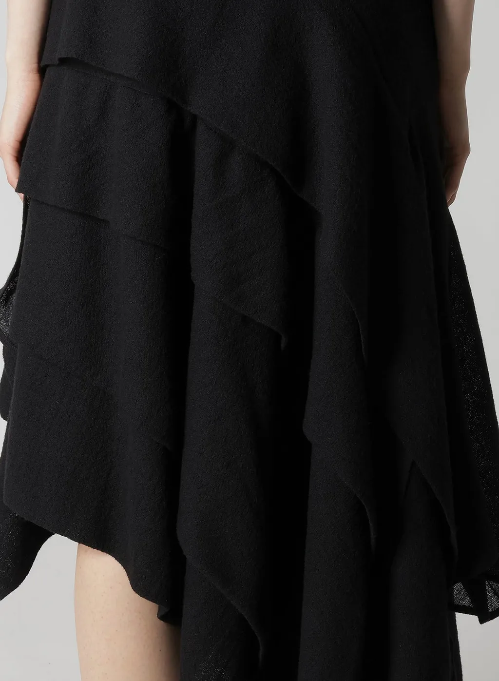 Wool Gauze Tucked Stitch D Skirt