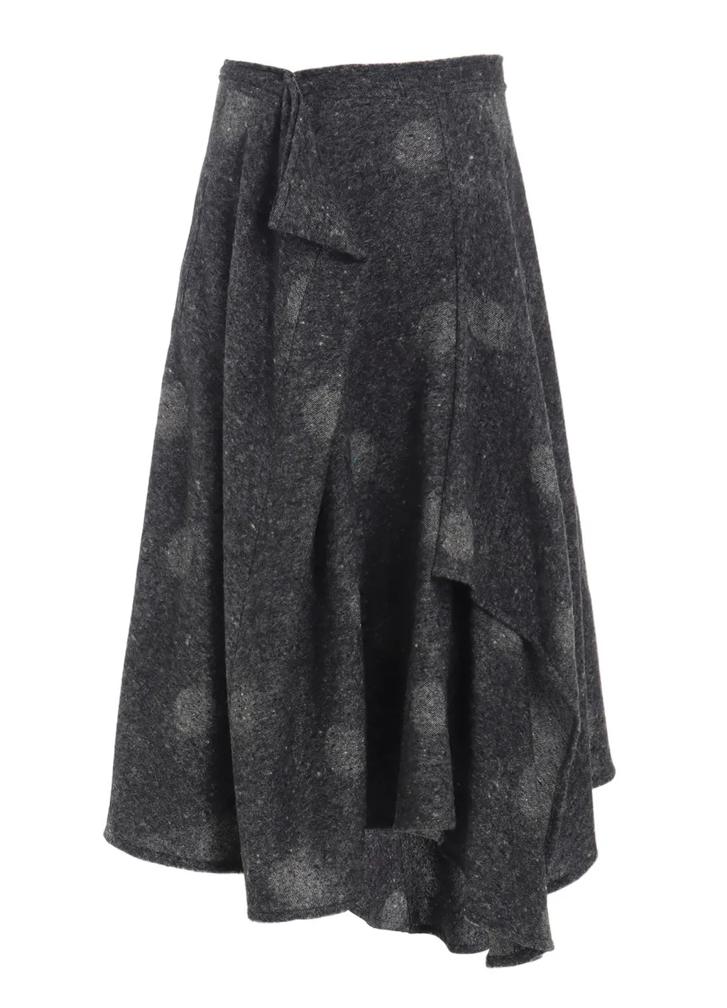 Wool Shadow Dot R Gathered Skirt