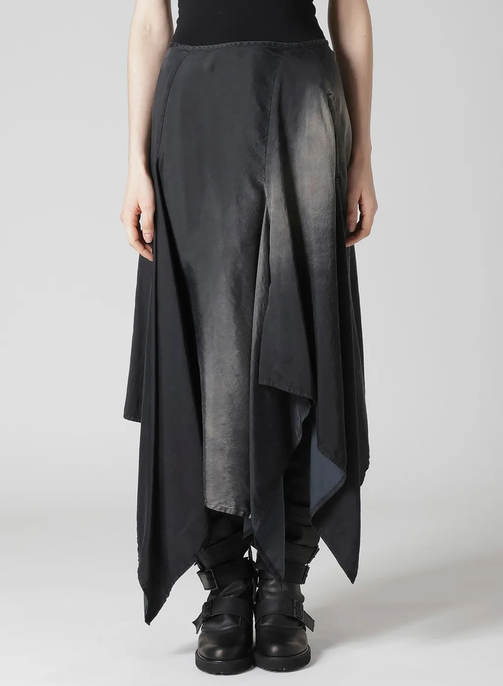 Cu/C Bleached Satin Asymmetric Skirt
