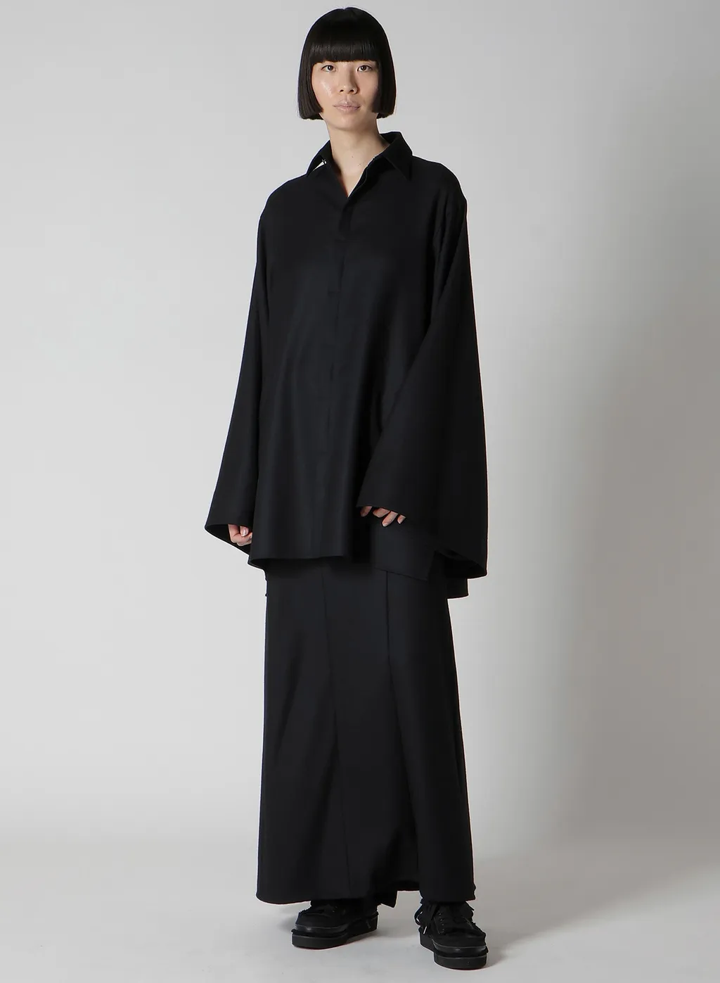 W/Saxony B Draped High Waist Skirt