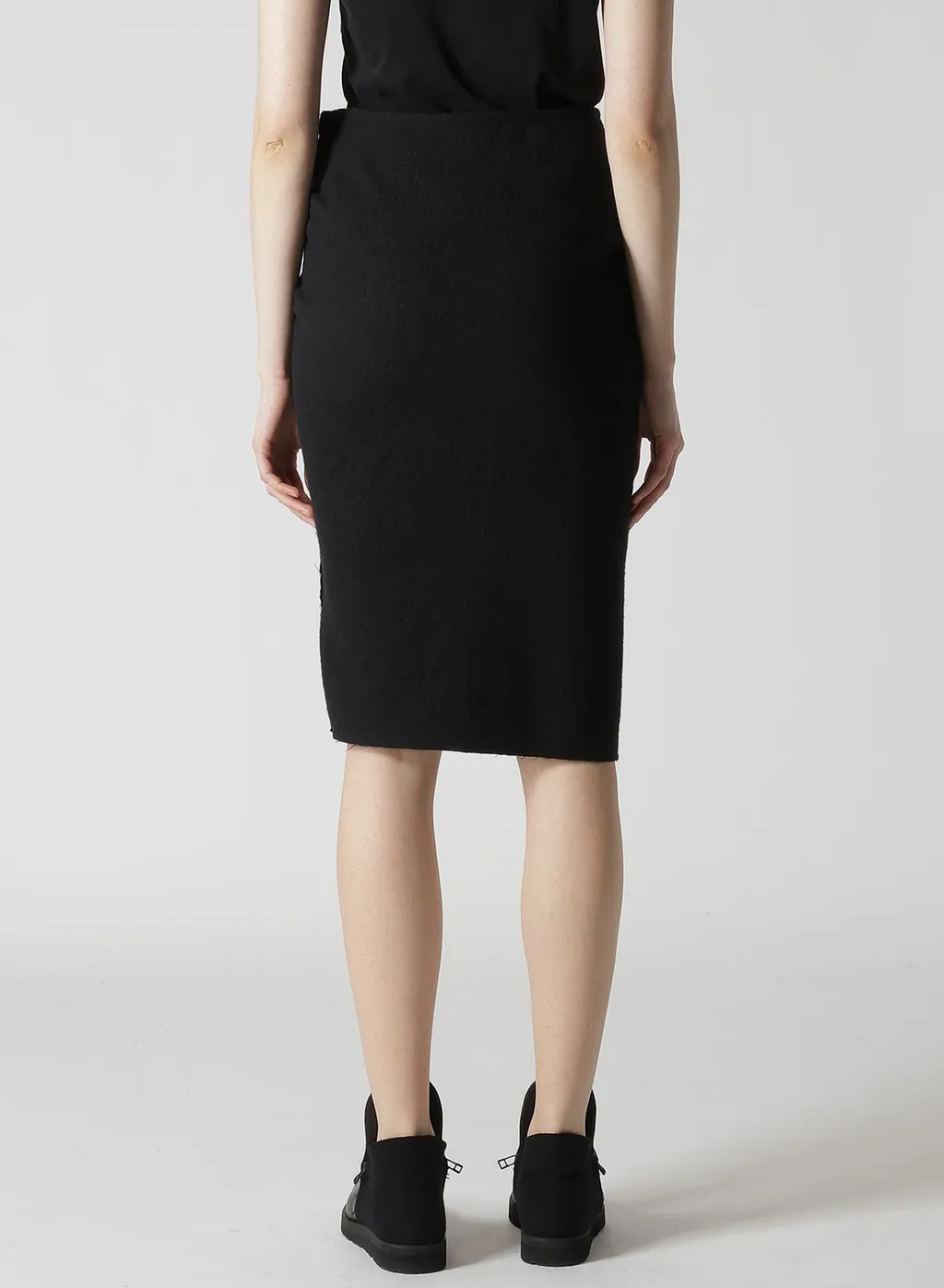 Shrinked Wool Serge Twisted Skirt