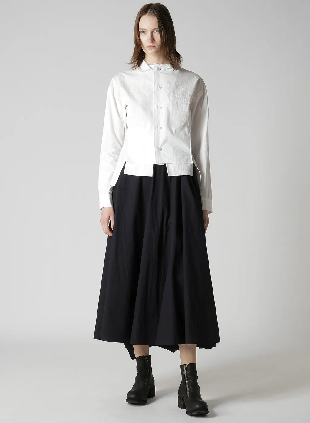 Cotton Broad L Gathered Flare Skirt